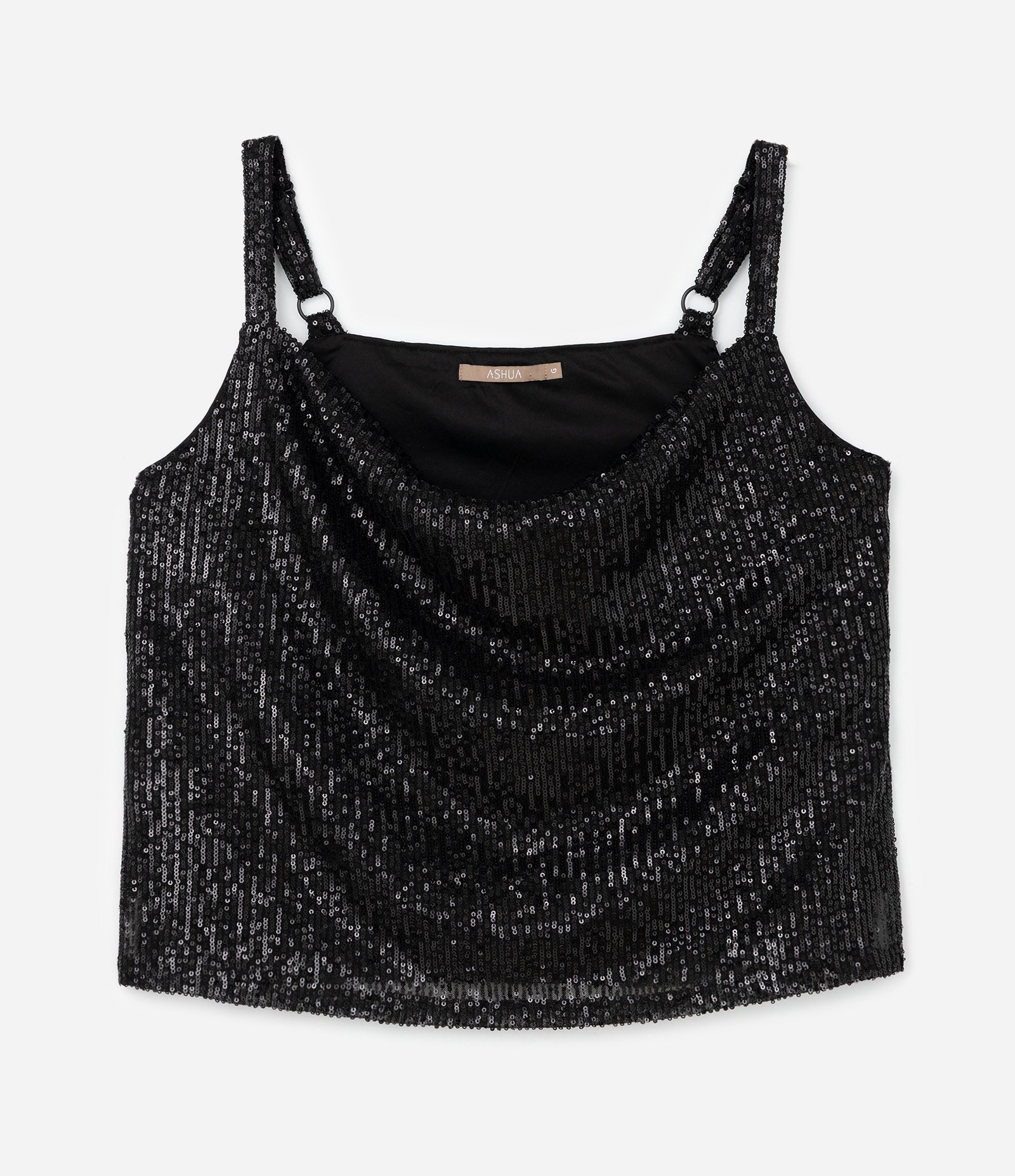 Blusa em Paetê com Decote Degagê Curve & Plus Size Preto 4