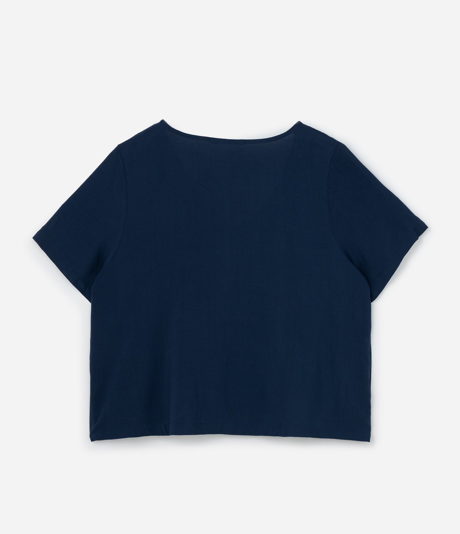 Blusa em Viscose com Decote em V Curve & Plus Size Azul 6