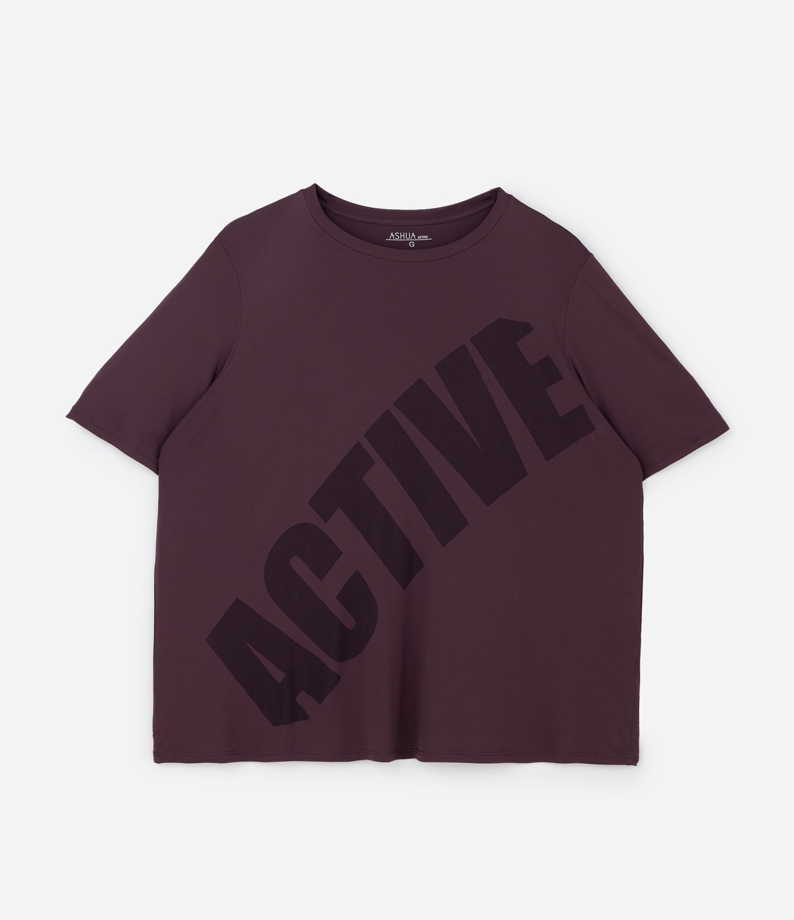 Camiseta Esportivo em Tecnologia Dry com Lettering Active Curve & Plus Size Marrom 4