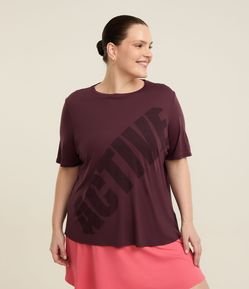 Camiseta Esportivo em Tecnologia Dry com Lettering Active Curve & Plus Size