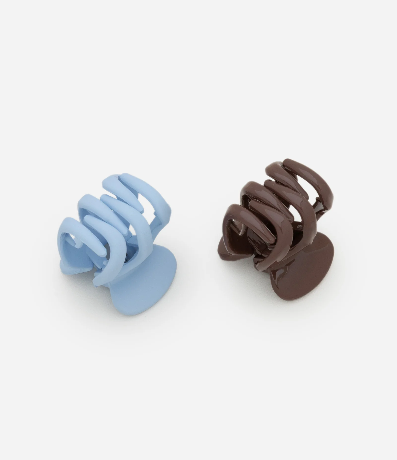 Kit 02 Piranhas de Cabelo Arredondadas Azul/Marrom 2