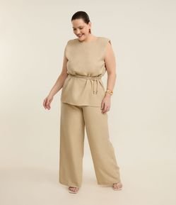 Calça Pantalona em Crepe com Brilhos Curve & Plus Size