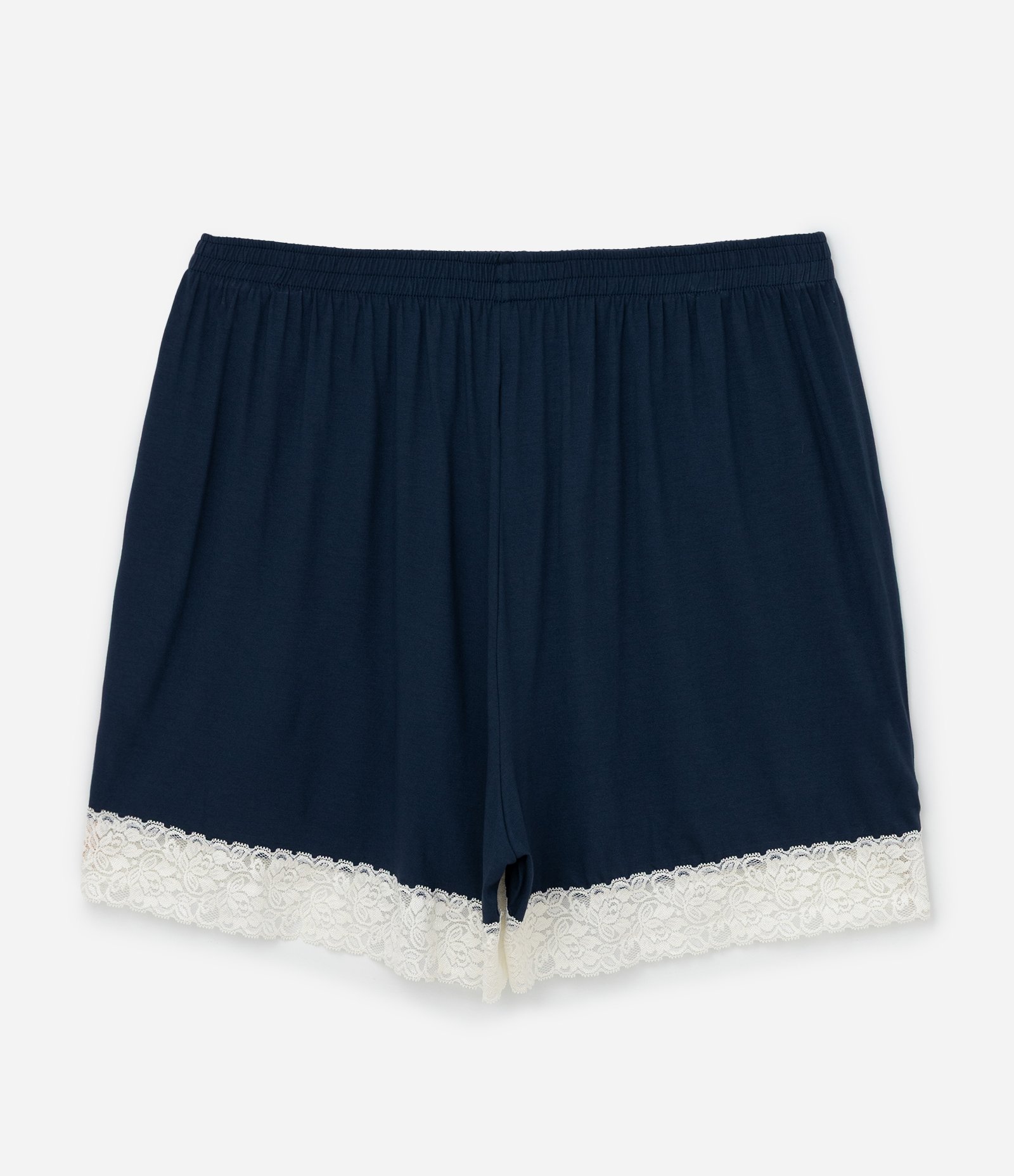 Pijama Curto em Viscolycra com Detalhe de Renda Contrastante Curve & Plus Size Azul 9