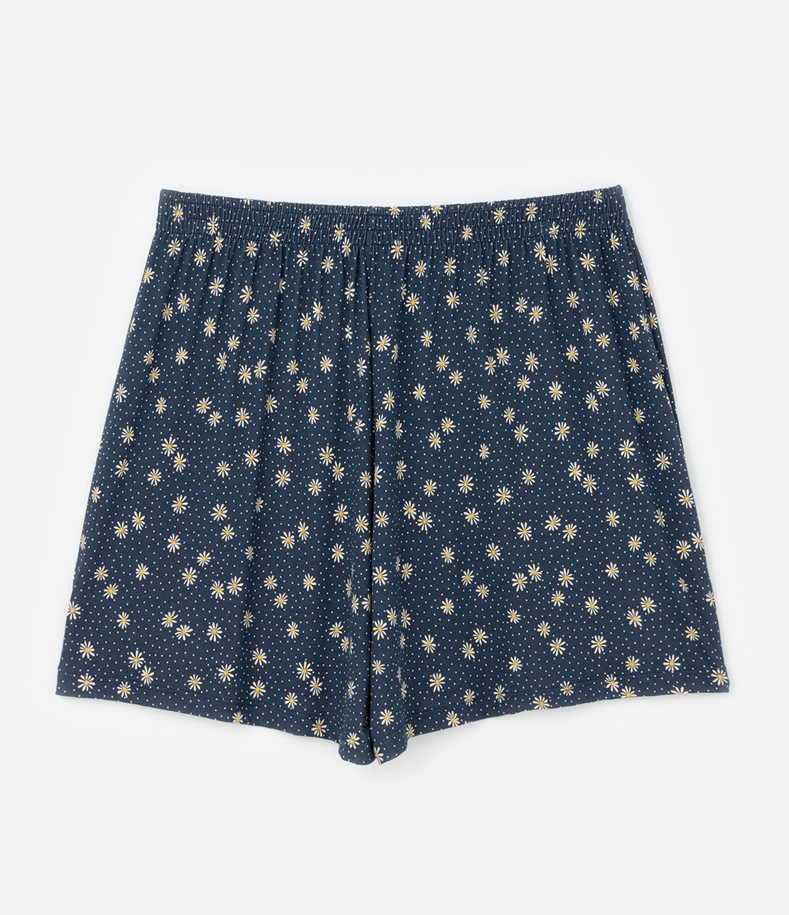 Pijama Curto em Viscolycra com Estampa Mi Amore e Short de Margaridas Curve & Plus Size Azul 9