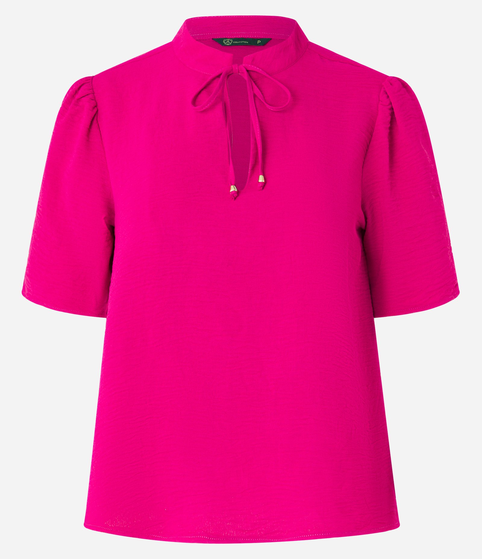 Blusa em Crepe com Amarração na Gola Padre Rosa Pink 5