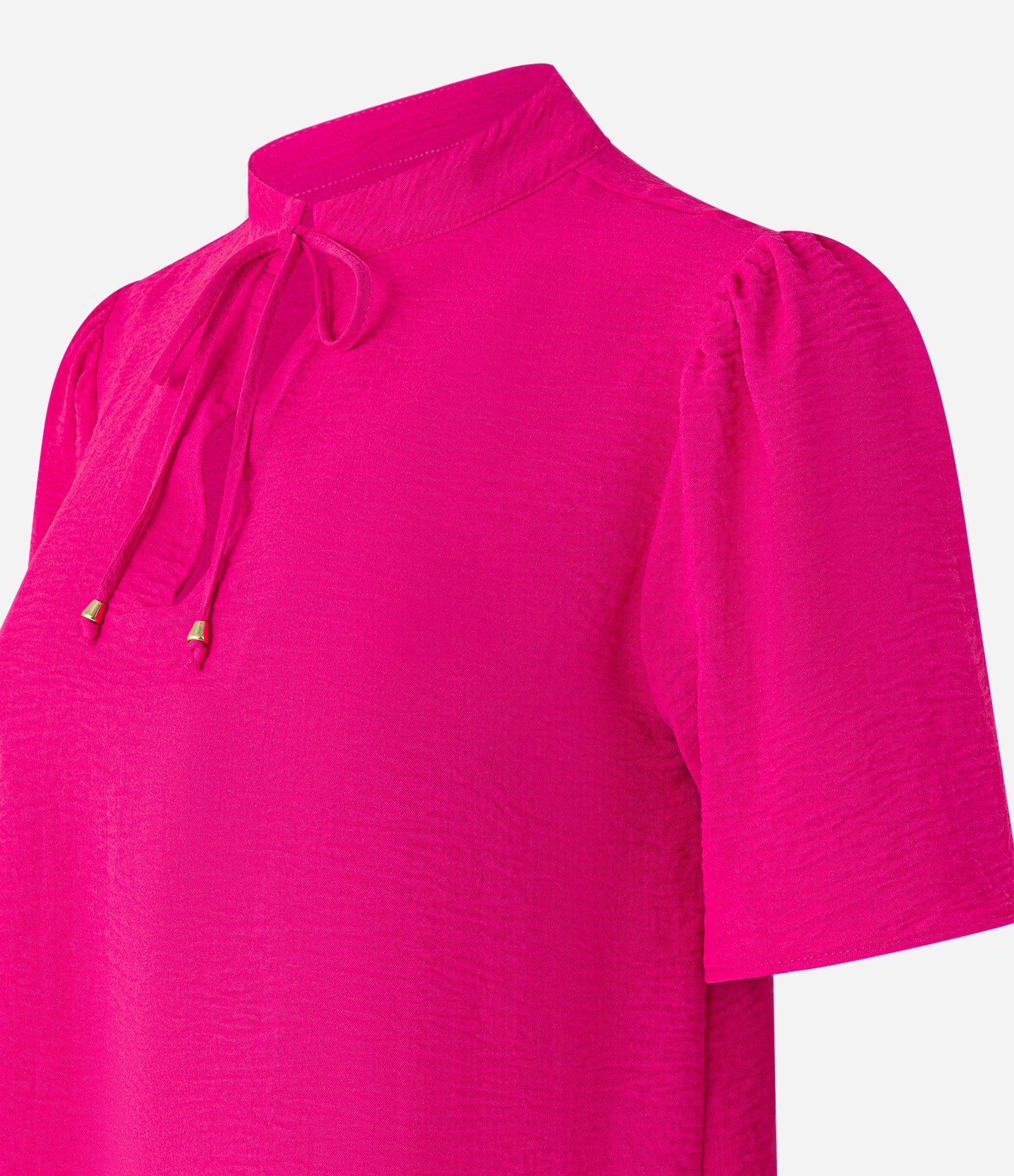 Blusa em Crepe com Amarração na Gola Padre Rosa Pink 6