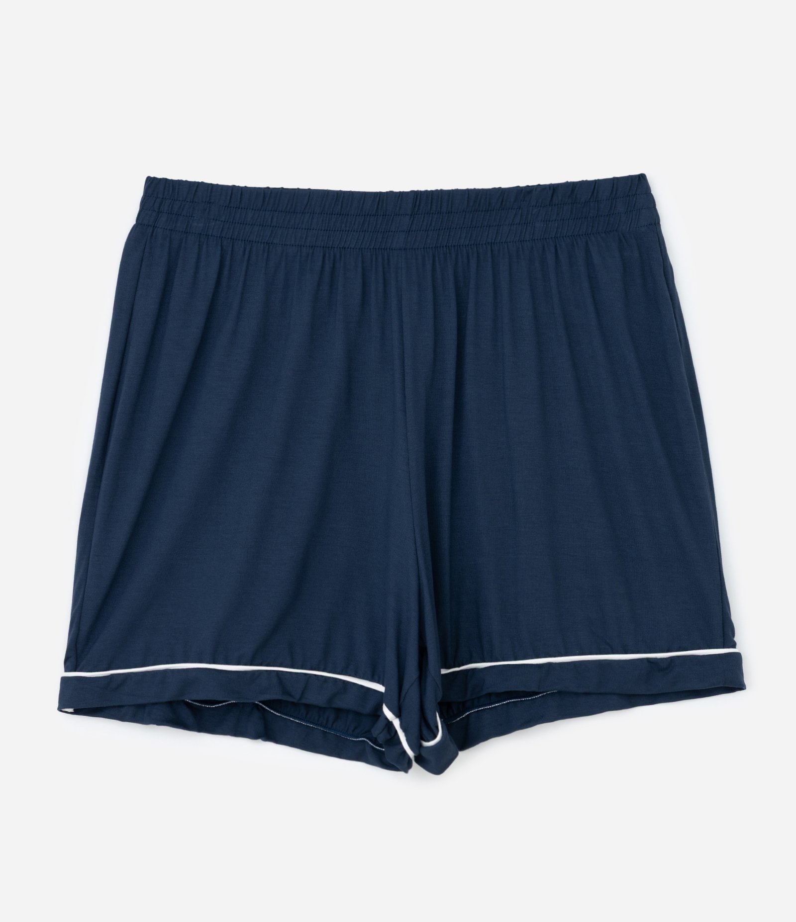 Pijama Curto em Viscolycra com Botões Frontais e Viés Contrastante Curve & Plus Size Azul 7