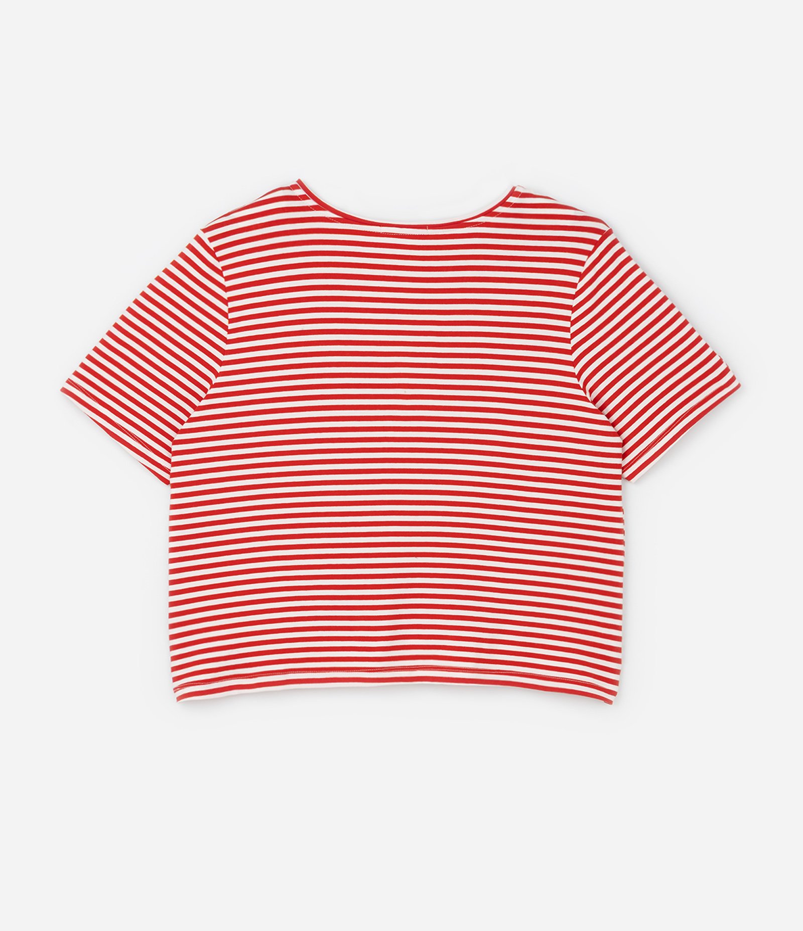 Blusa Boxy em Viscose com Estampa Listrada e Bordado de Cereja Curve & Plus Size Vermelho/Branco 5