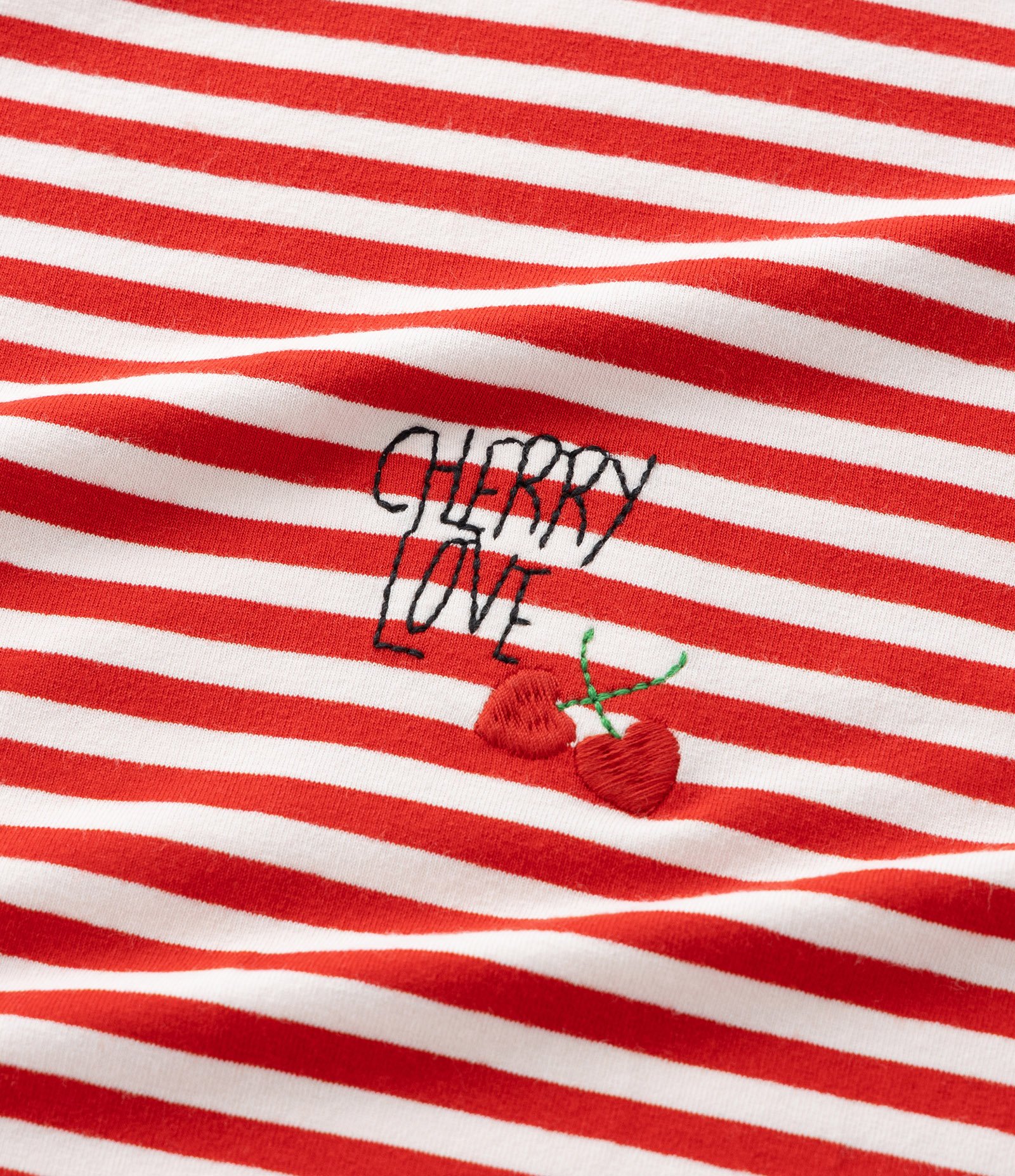 Blusa Boxy em Viscose com Estampa Listrada e Bordado de Cereja Curve & Plus Size Vermelho/Branco 7