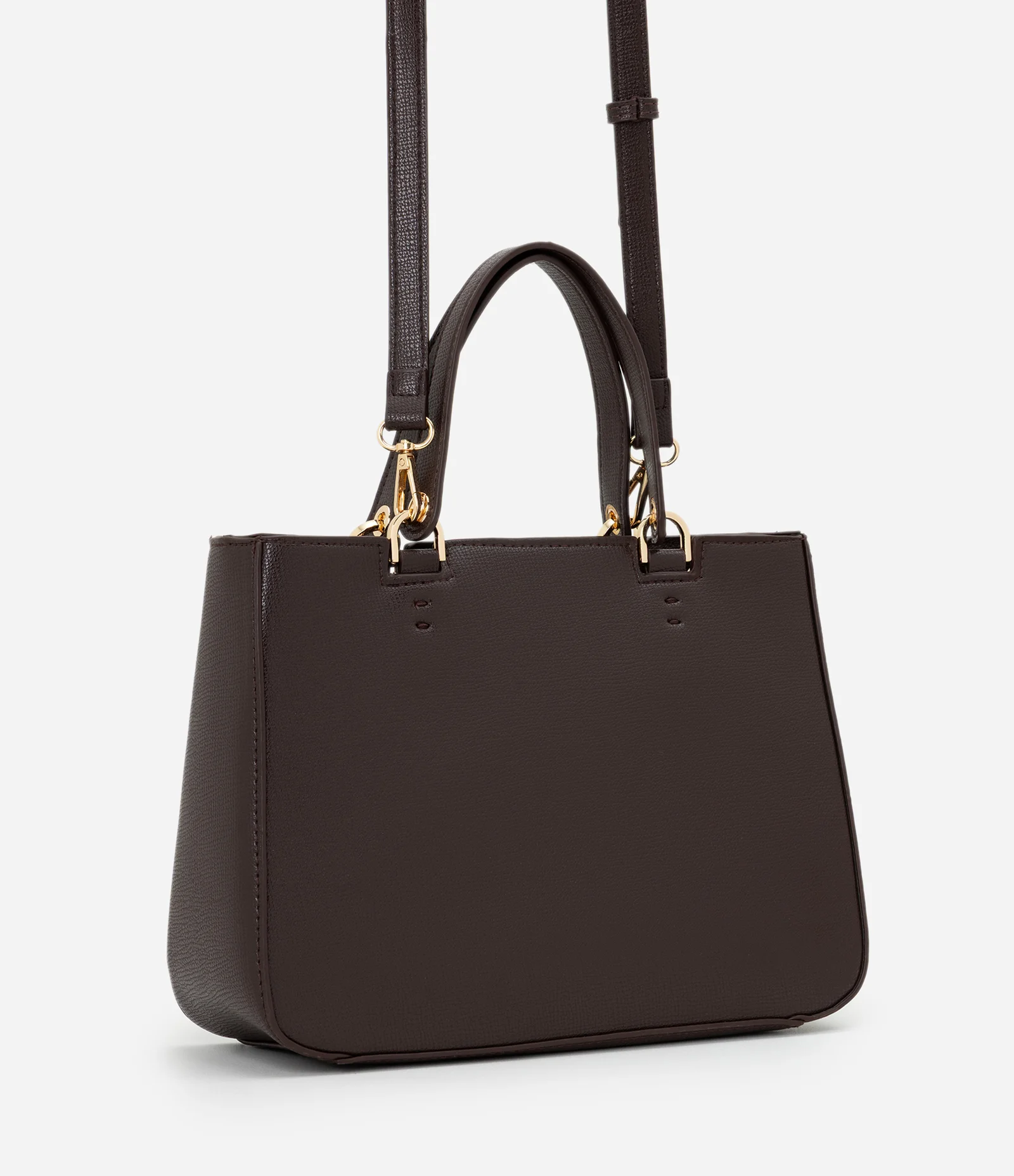 Bolsa Satchel Média com Alça Removível e Pompom Marrom 3