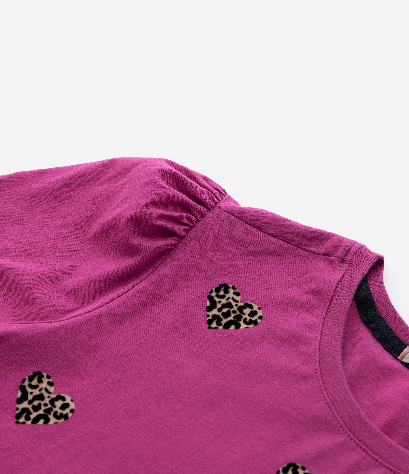 Blusa Manga Bufante e Estampa de Coração Curve & Plus Size Rosa 6