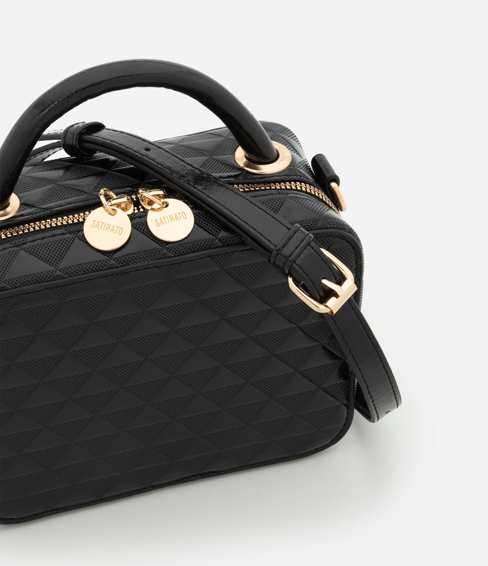 Bolsa Câmera Bag com Alça Transversal e Pompom Preto 4