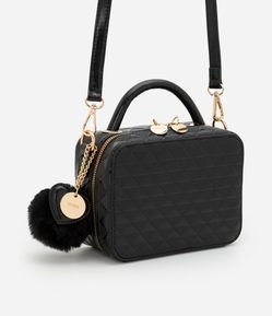 Bolsa Câmera Bag com Alça Transversal e Pompom