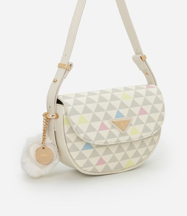 Bolsa Shoulder em PU com Estampa Triângulo