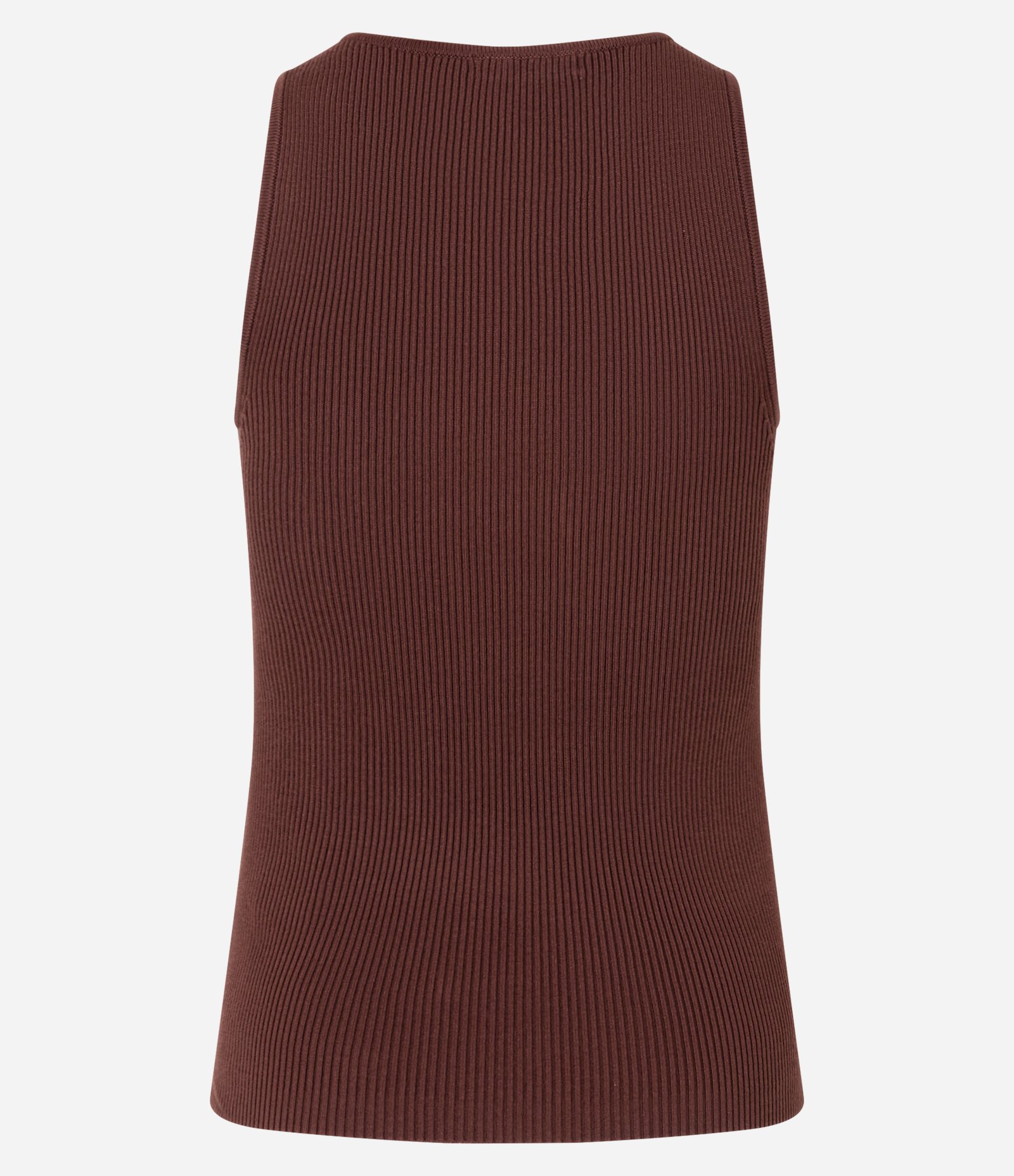 Blusa em Tricô com Decote U e Miçanga no Deocte Marrom 8