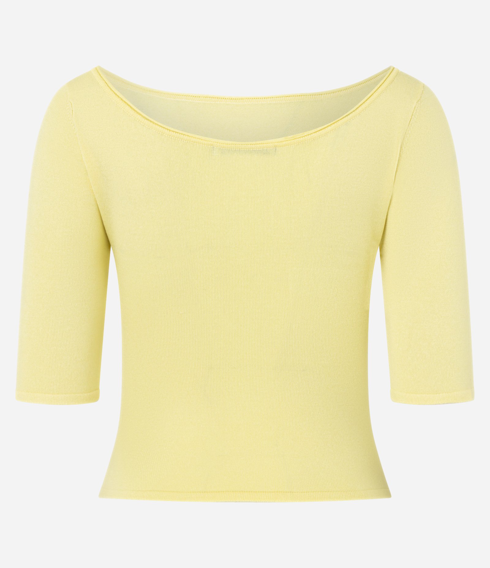 Blusa em Tricô com Decote Quadrado e Franzidos Amarelo 3