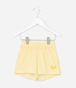 Short Infantil em Tricoline com Listras Fio Tinto - Tam 1 a 6 Anos