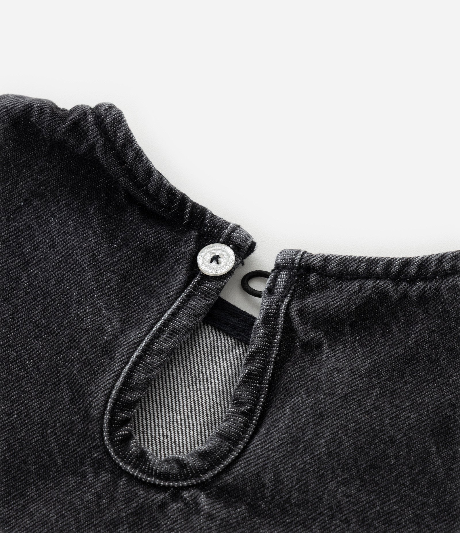 Blusa Infantil em Jeans com Babado -  1 a 6 Anos Preto 4