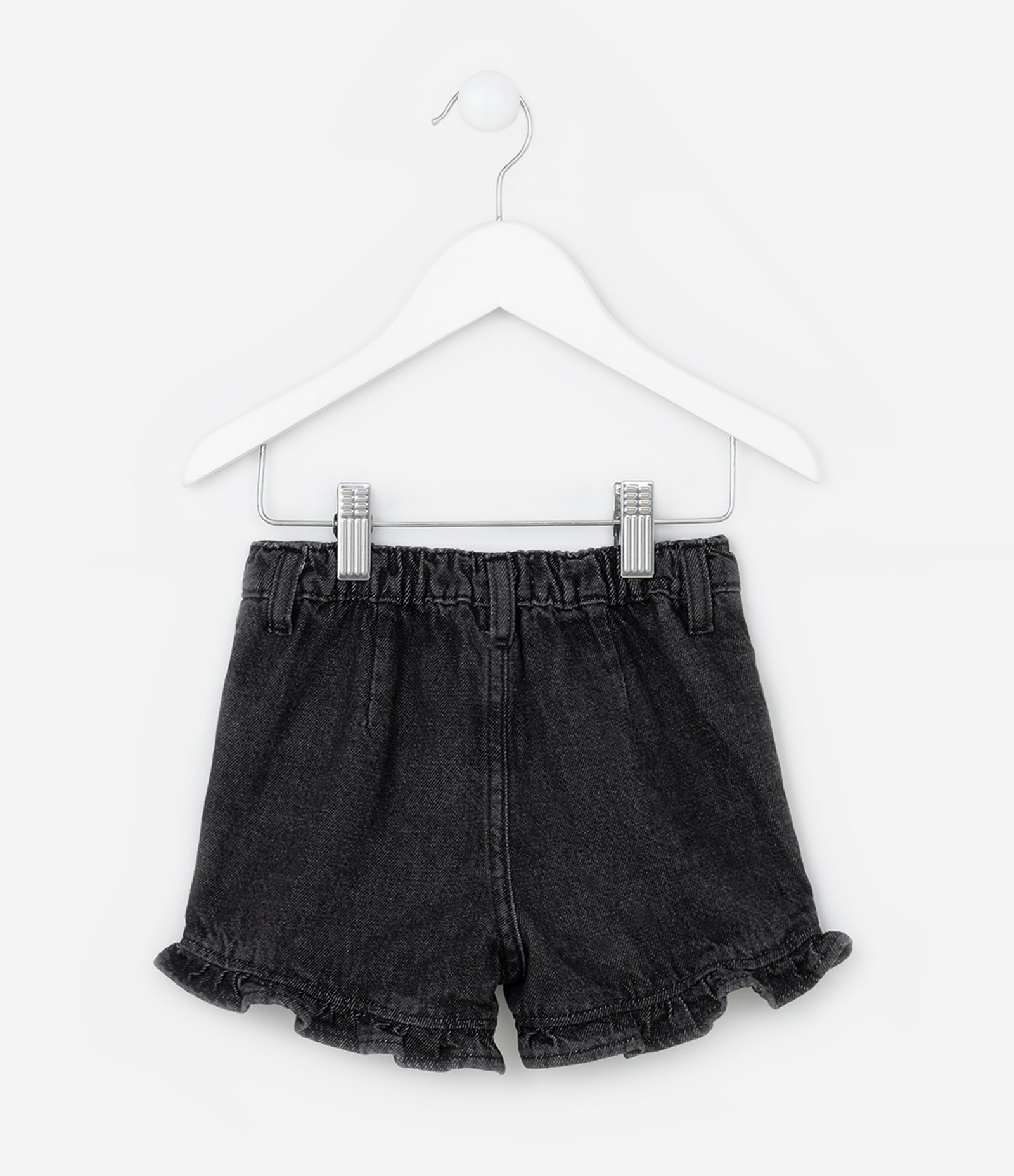 Short Infantil em Jeans com Babadinhos - Tam 1 a 6 Anos Preto 3