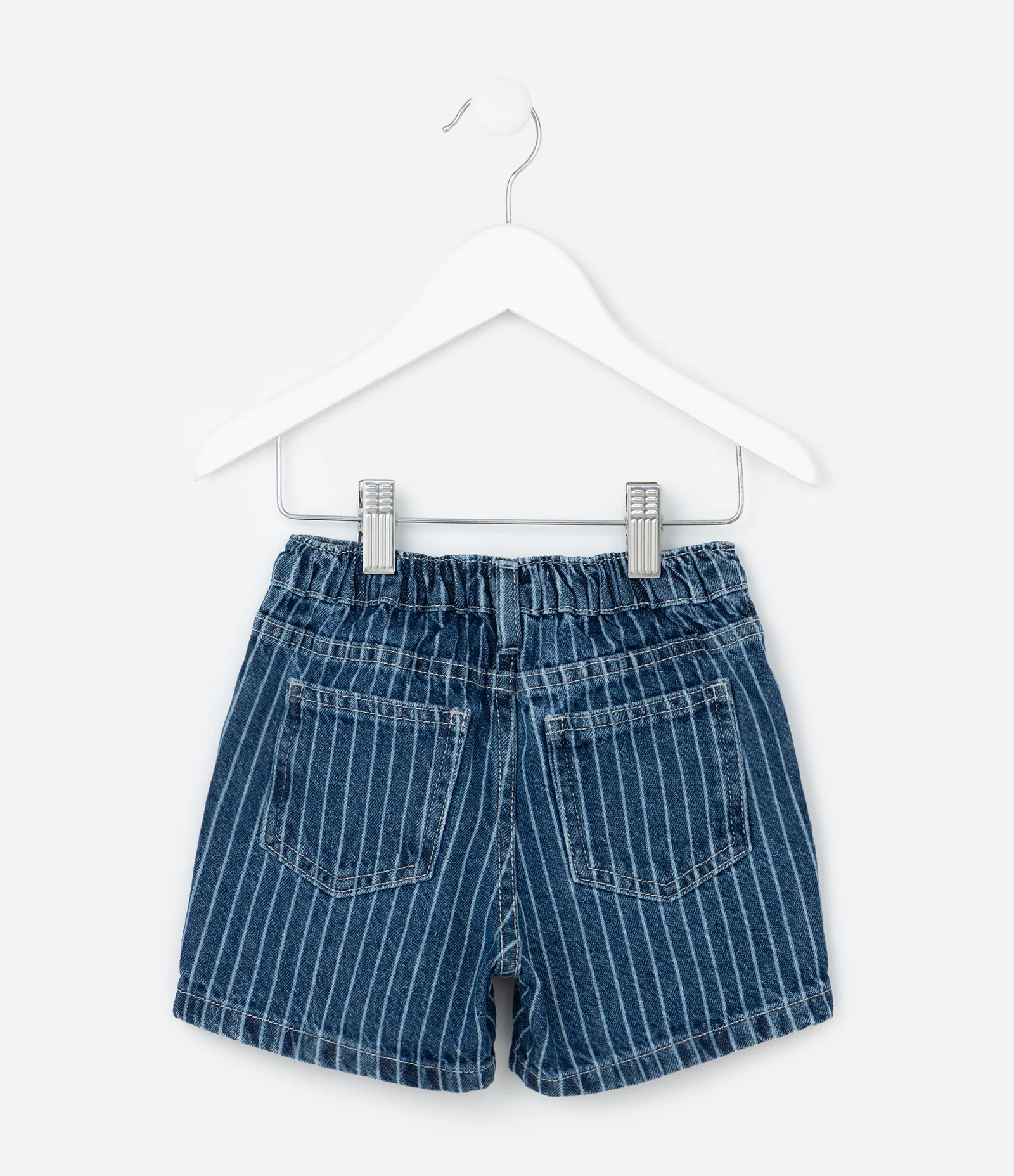 Short Infantil em Jeans com Risca de Giz - Tam 1 a 6 Anos Azul 3