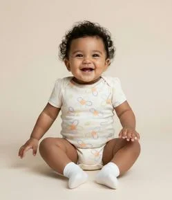 Body Infantil com Estampa Floral - Tam 0 a 18 meses