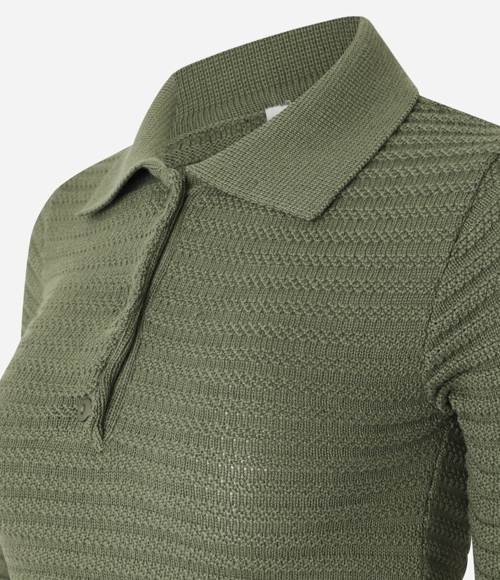 Blusa Polo em Tricô com Botão na Gola Verde 5