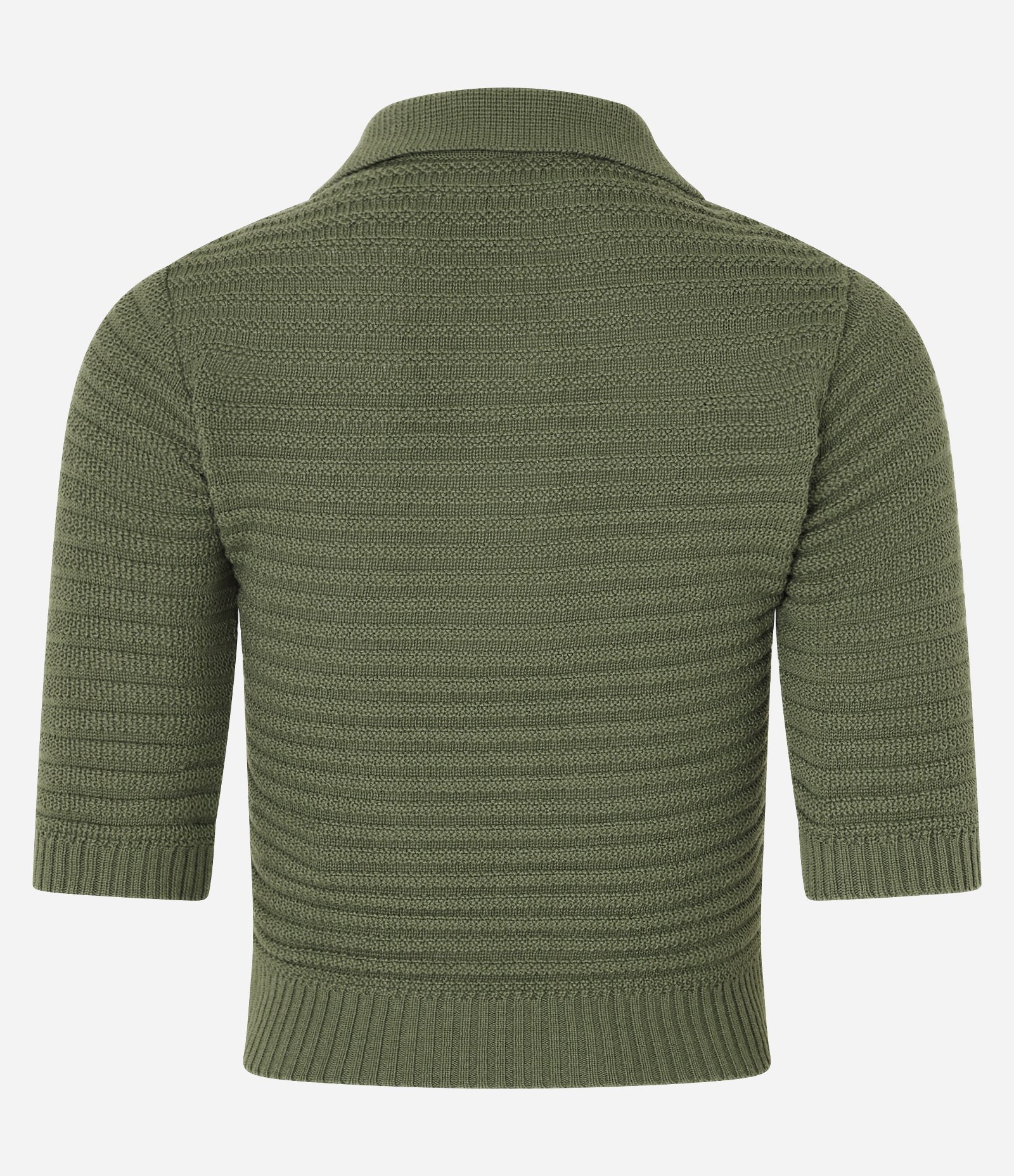 Blusa Polo em Tricô com Botão na Gola Verde 6