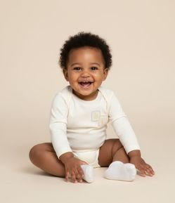 Body Infantil com Estampa Frente e Costas Verão - Tam 0 A 18 meses