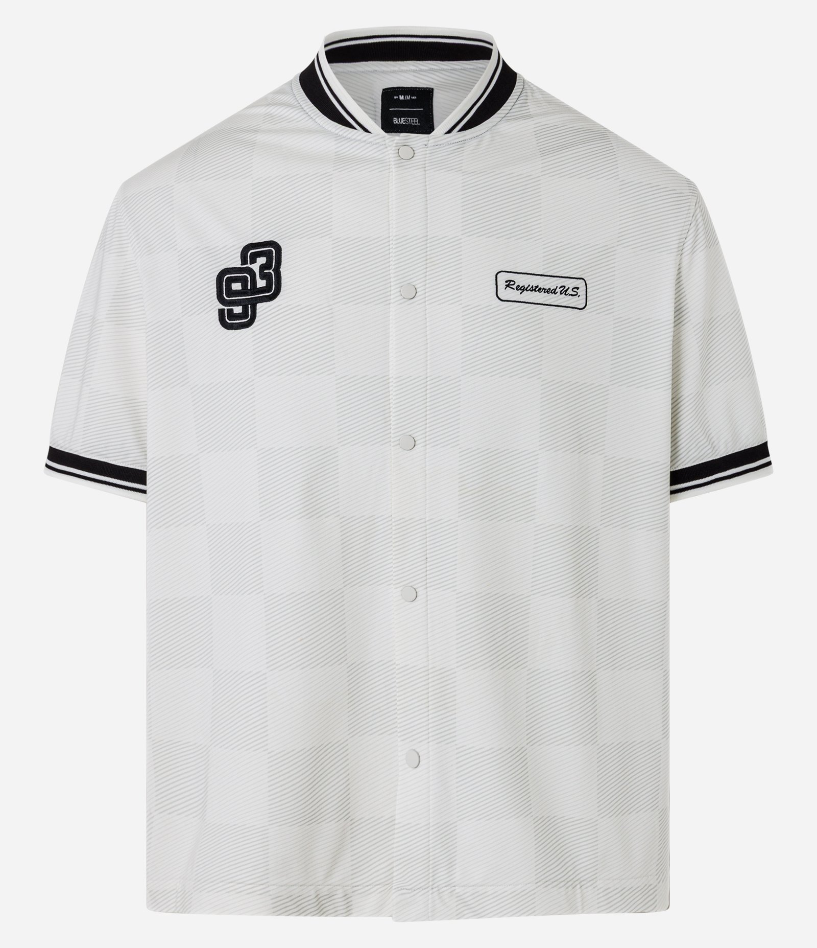 Camisa Sport Core Quadriculada com Bordados Branco 7