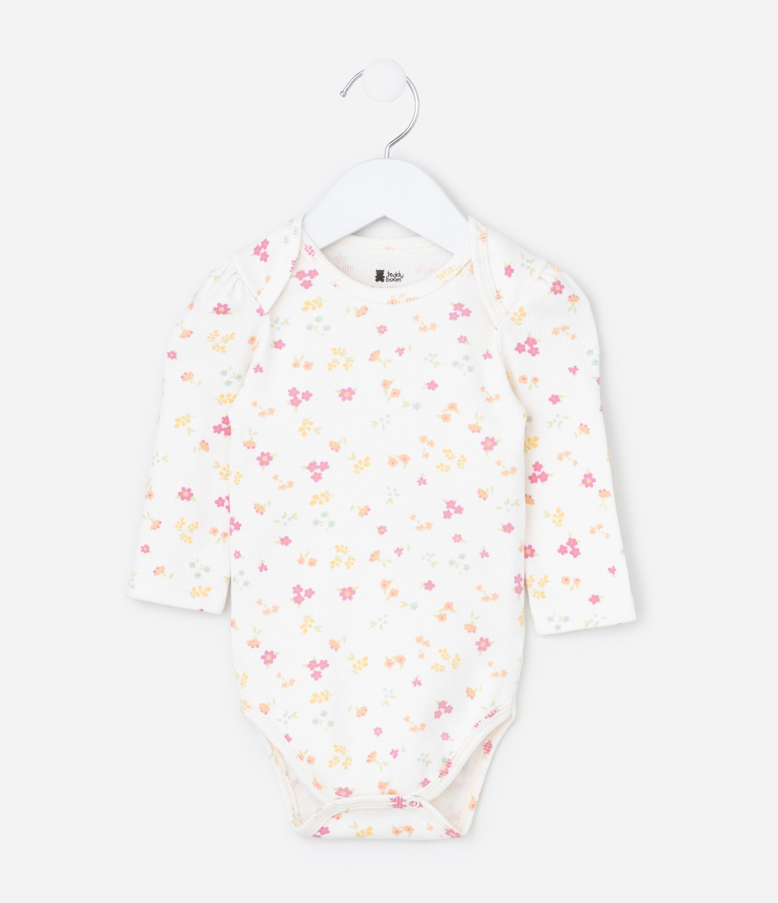 Body Infantil em Ribana com estampa Floral Liberty - Tam RN a 18 Meses Branco 2