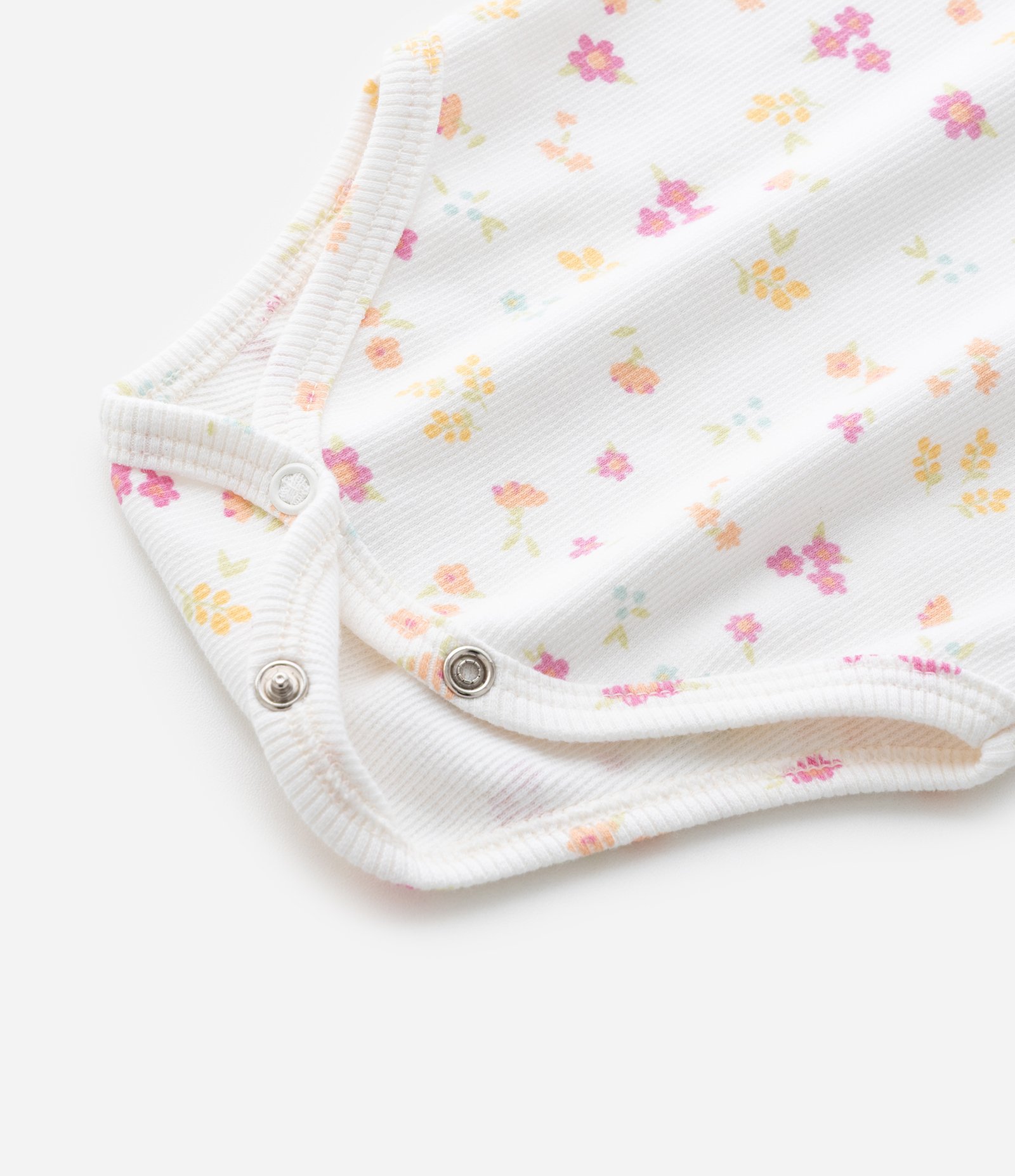 Body Infantil em Ribana com estampa Floral Liberty - Tam RN a 18 Meses Branco 5