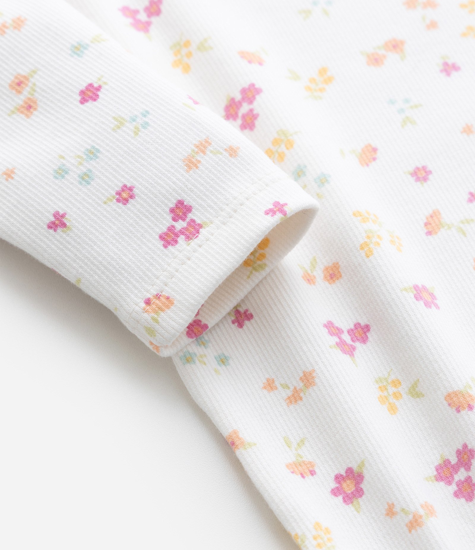 Body Infantil em Ribana com estampa Floral Liberty - Tam RN a 18 Meses Branco 6