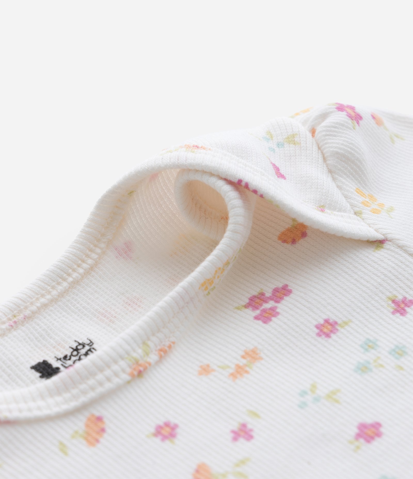Body Infantil em Ribana com estampa Floral Liberty - Tam RN a 18 Meses Branco 7