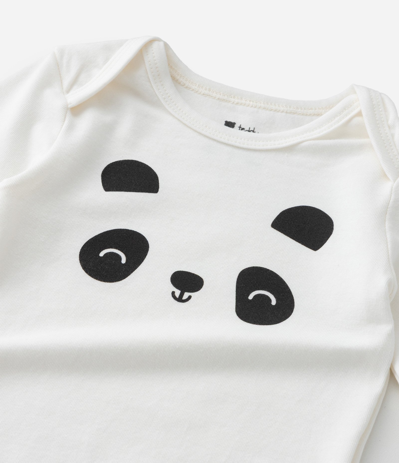 Kit 03 Bodies Infantis com Estampa Carinha de Bichinhos - Tam RN a 18 meses Cinza/Laranja/Branco 6