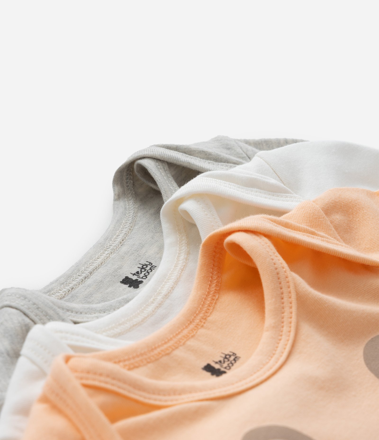 Kit 03 Bodies Infantis com Estampa Carinha de Bichinhos - Tam RN a 18 meses Cinza/Laranja/Branco 7