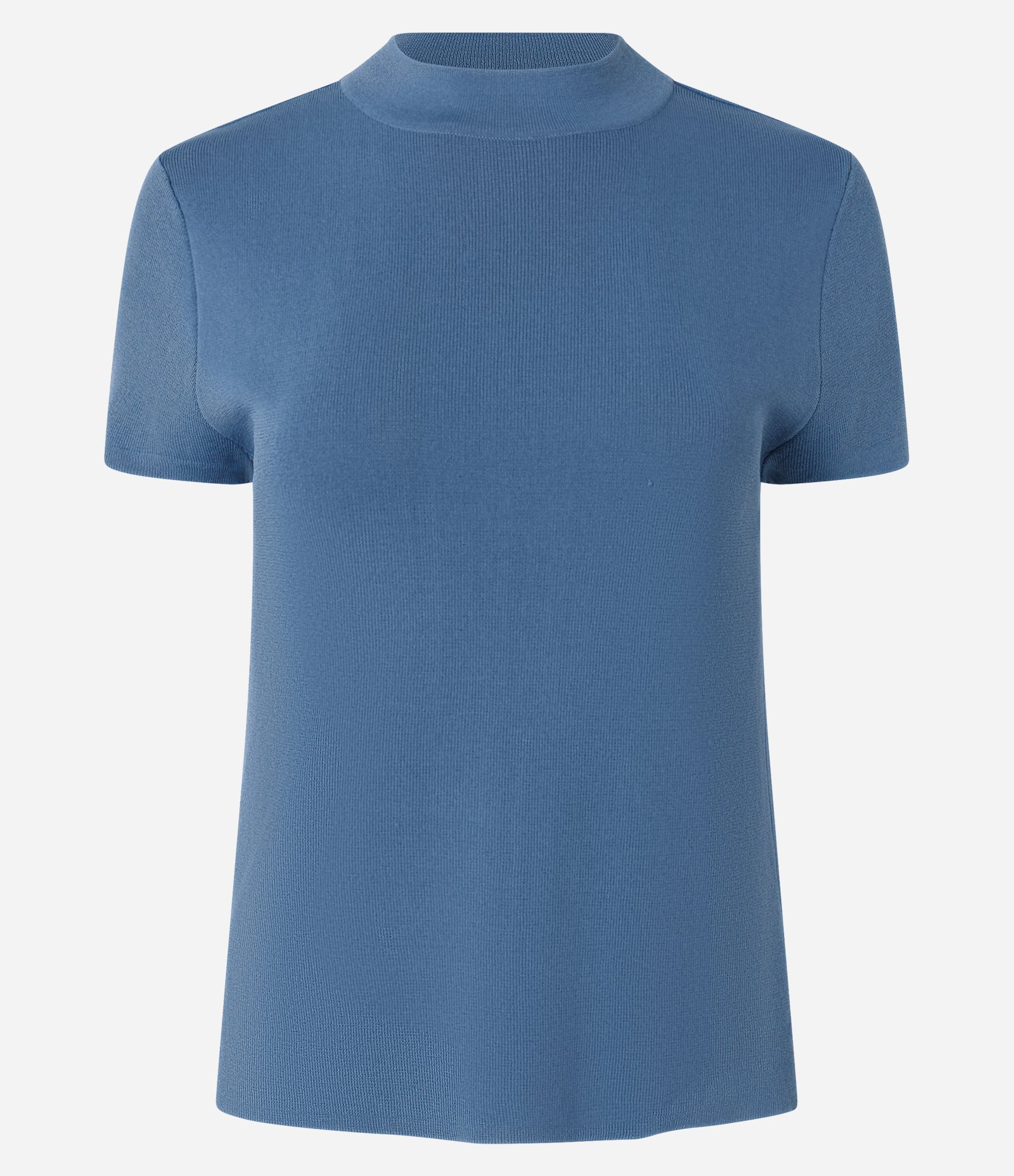 Blusa Canelada em Ribana com Gola Altinha Azul 5