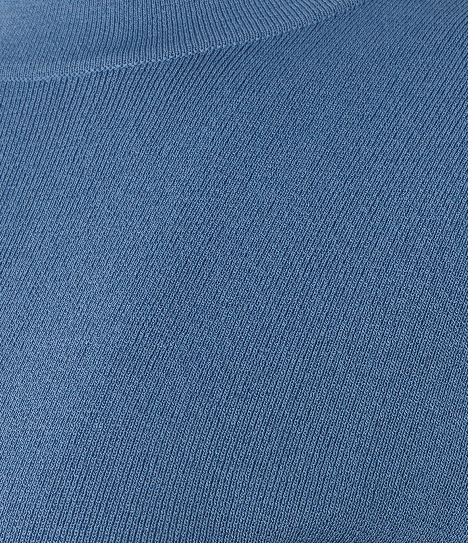 Blusa Canelada em Ribana com Gola Altinha Azul 7