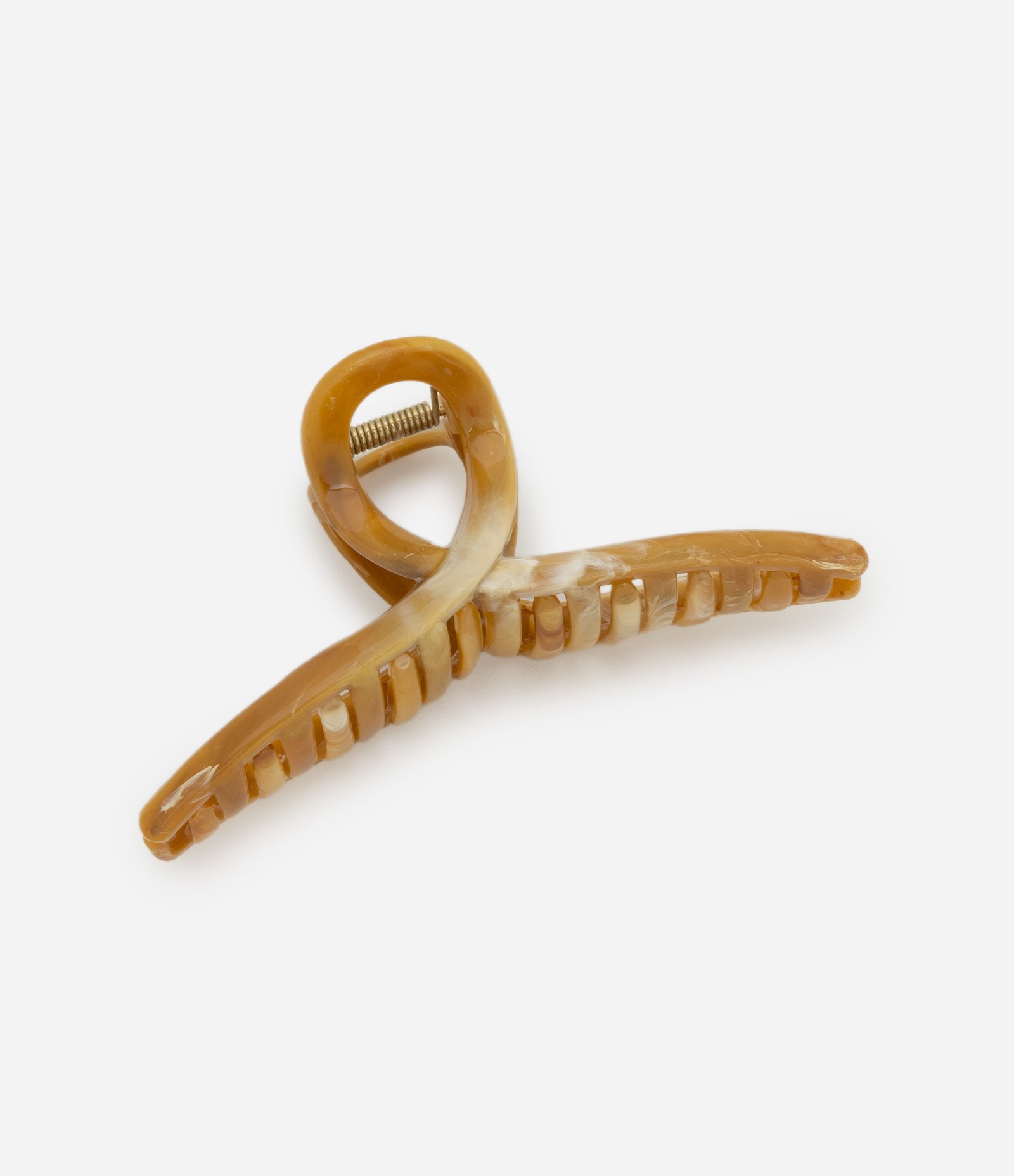 Piranha De Cabelo com Estampa Manchada Marrom 1