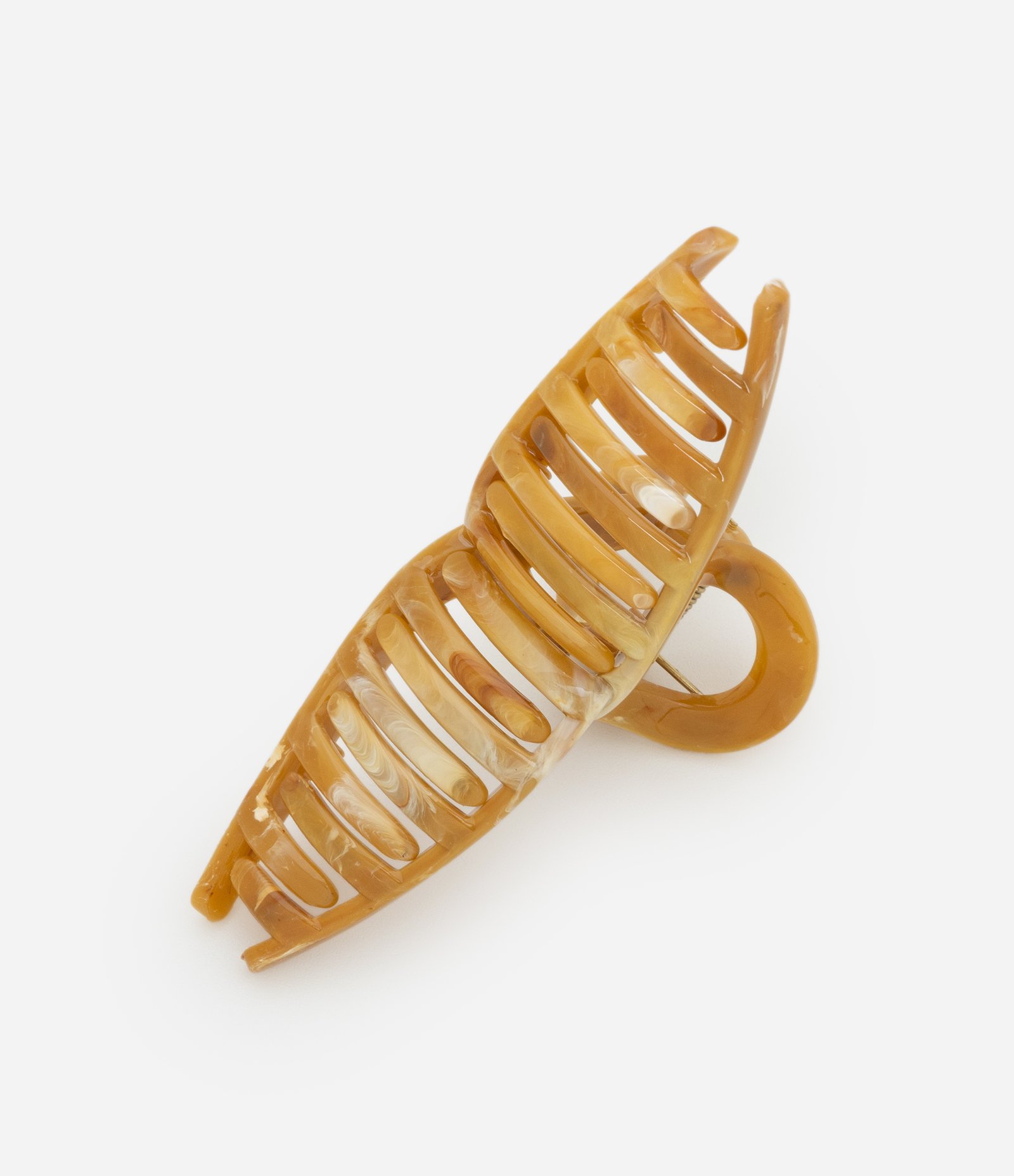 Piranha De Cabelo com Estampa Manchada Marrom 2