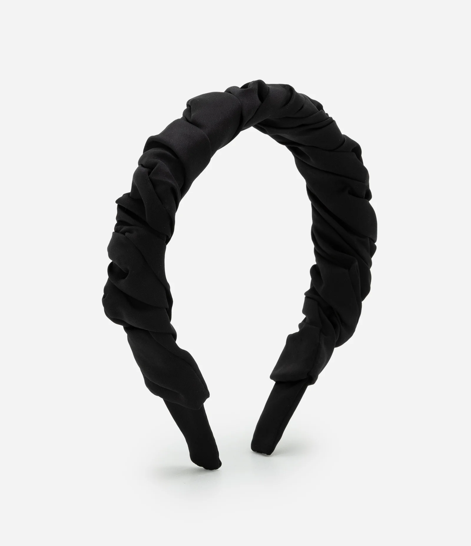 Tiara com Arco Revestido por Tecido Torcido Preto 1