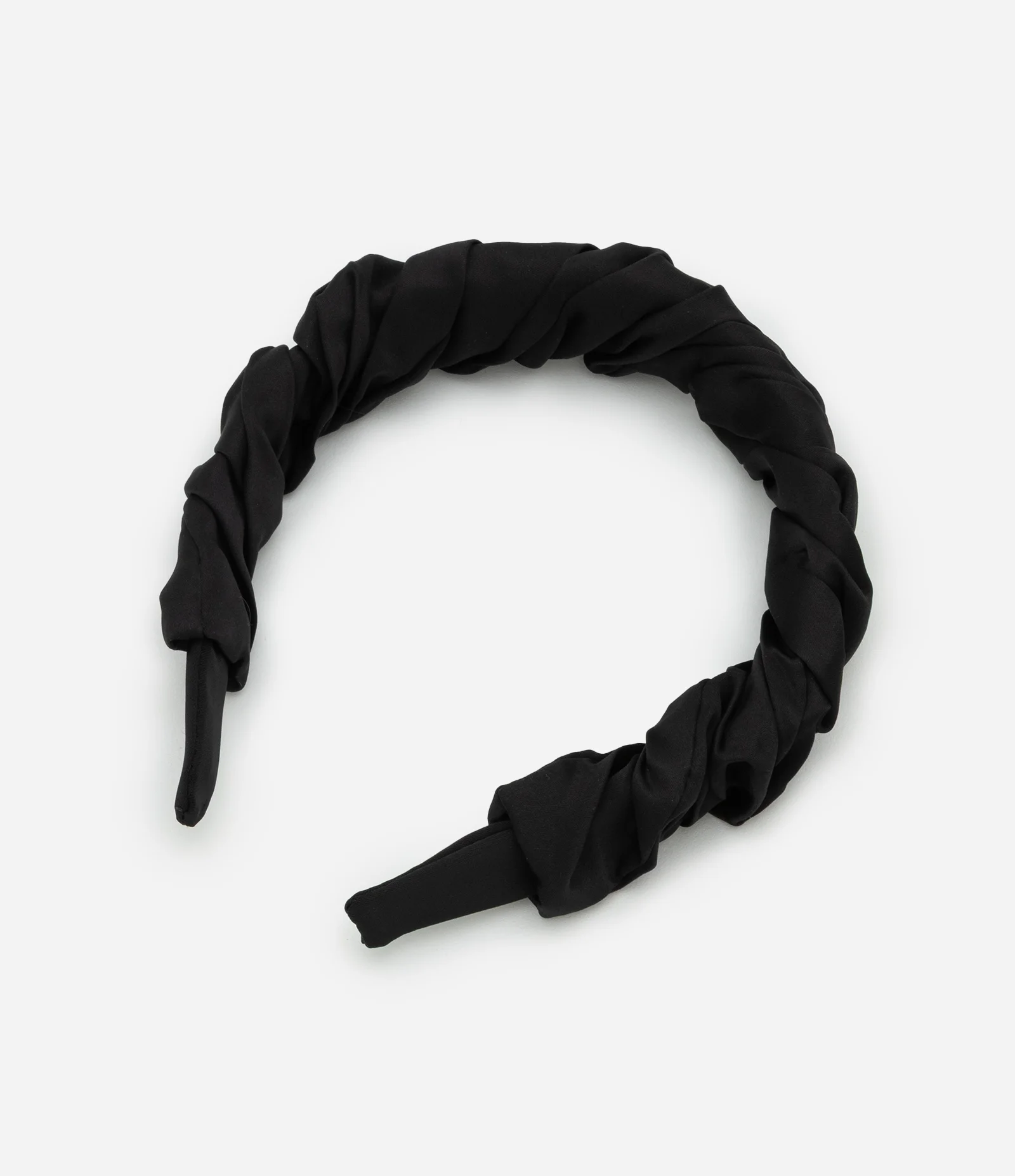 Tiara com Arco Revestido por Tecido Torcido Preto 2