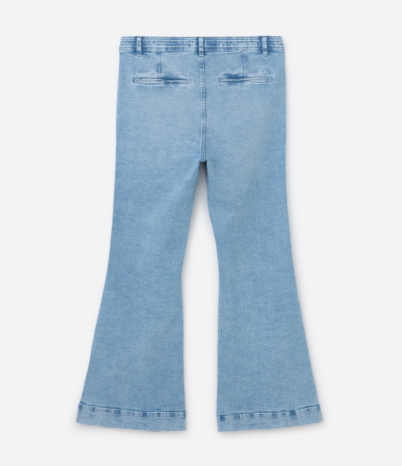 Calça Flare em Jeans com Bordado nos Bolsos Curve & Plus Size Azul 7