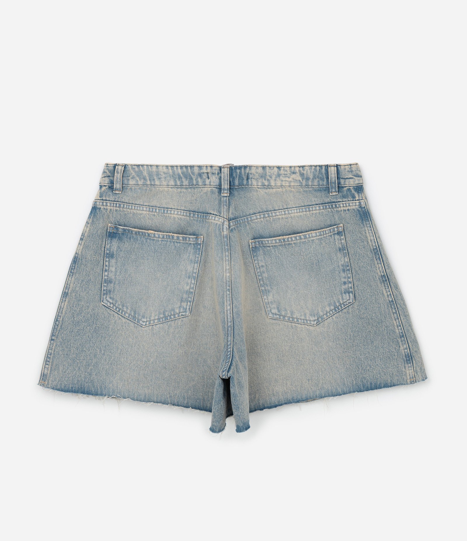 Short Evasê em Jeans Dirty com Barra a Fio Curve & Plus Size Azul 7