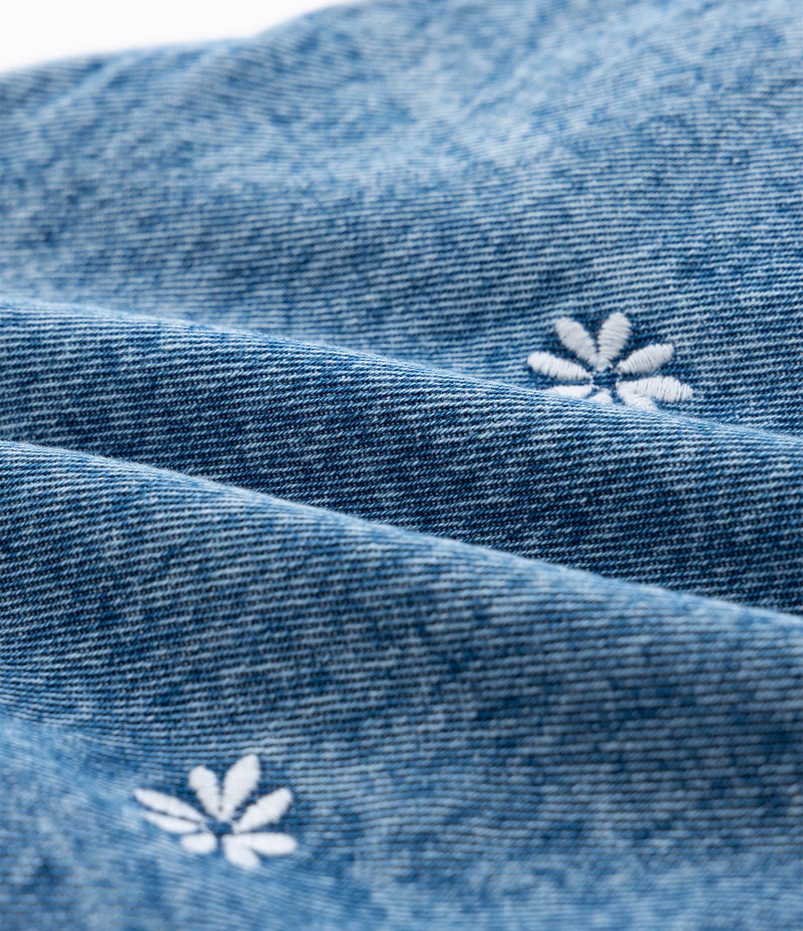 Short Mom com Bordado de Margarina Curve & Plus Size Azul 7