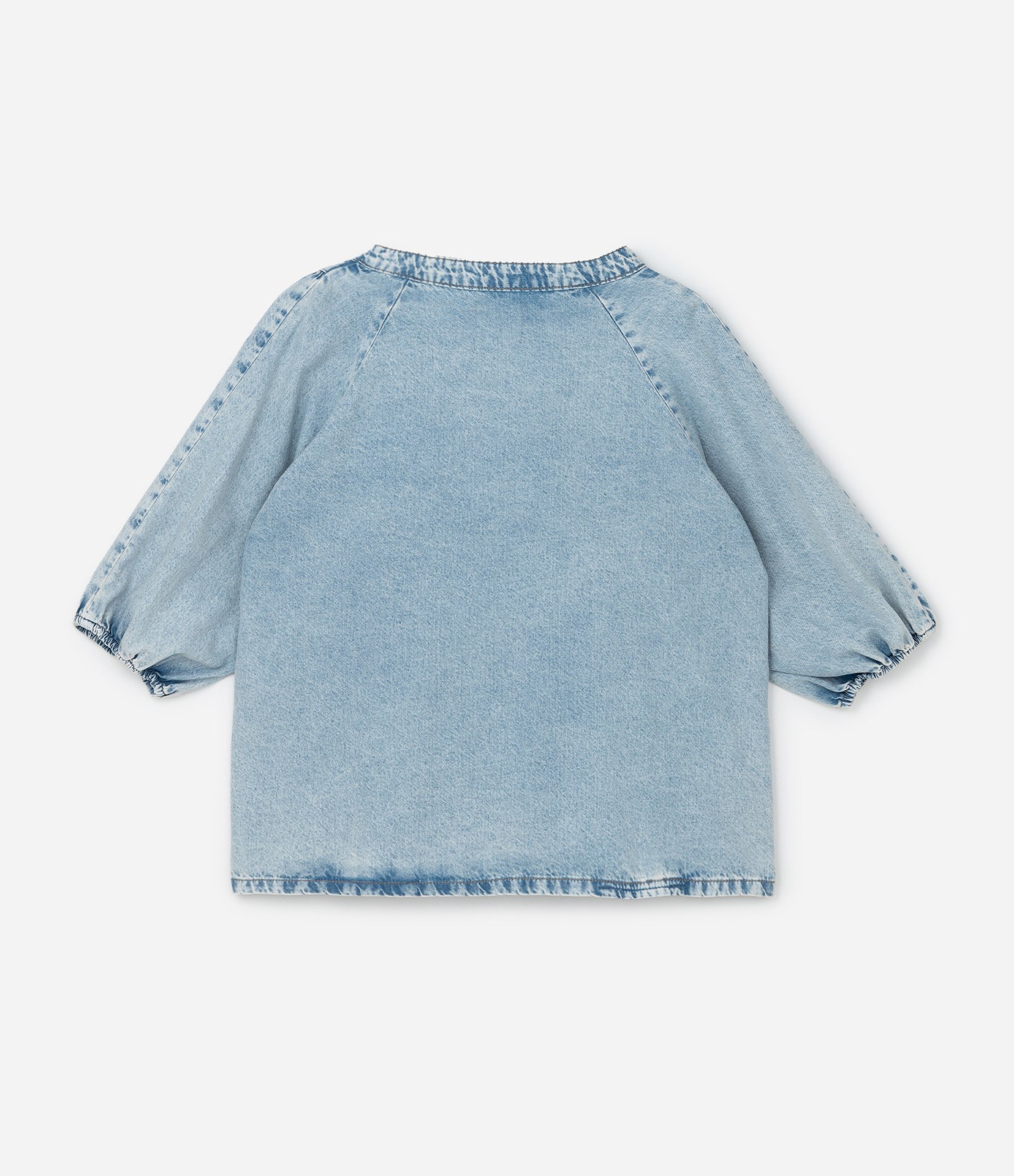 Blusa em Jeans com Amarração no Decote Curve & Plus Size Azul 6