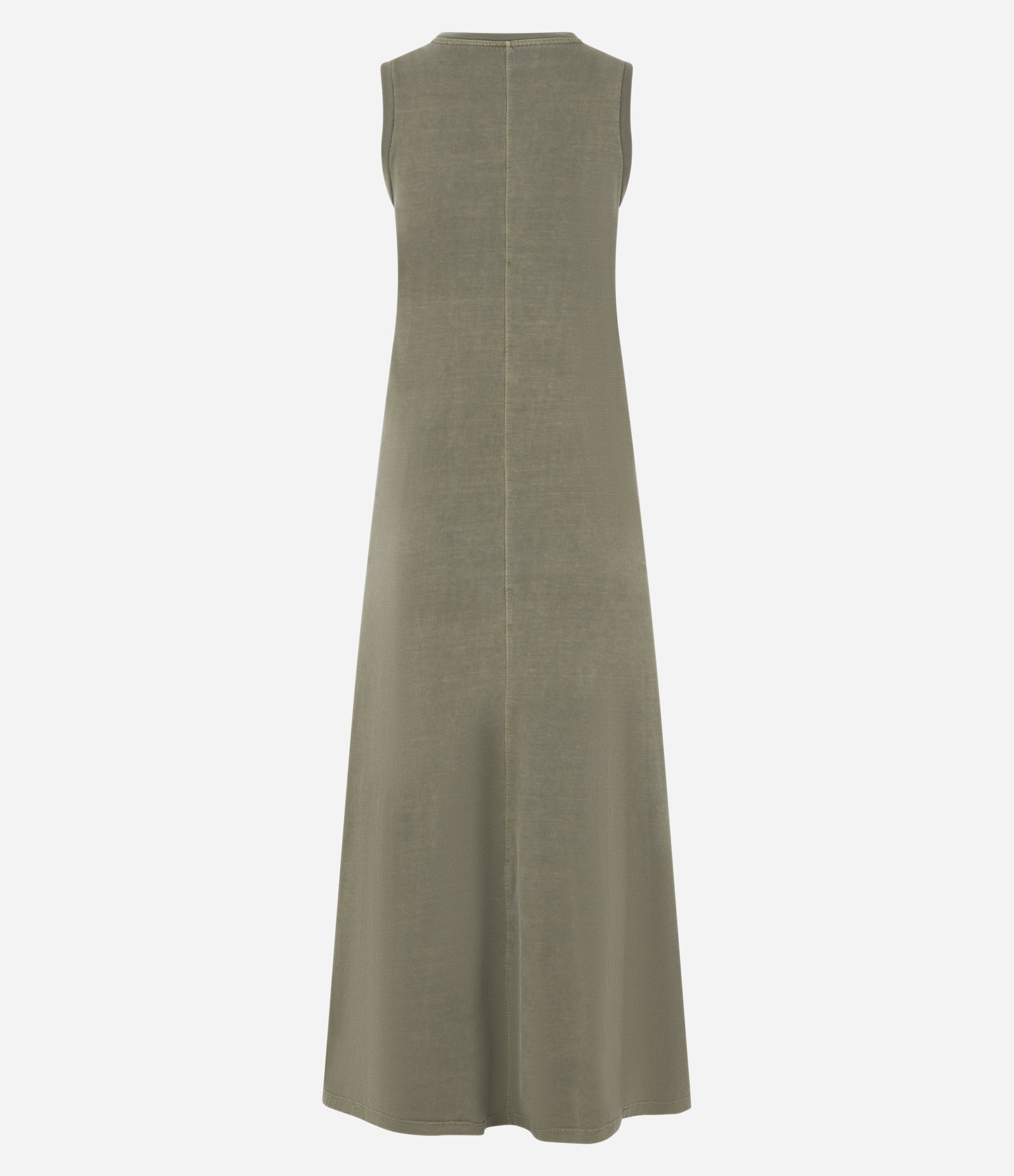 Vestido Evasê em Algodão sem Manga Verde 5