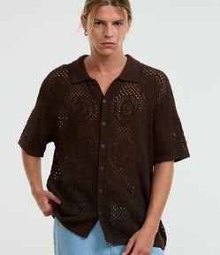 Camisa Boxy em Tricô com Textura