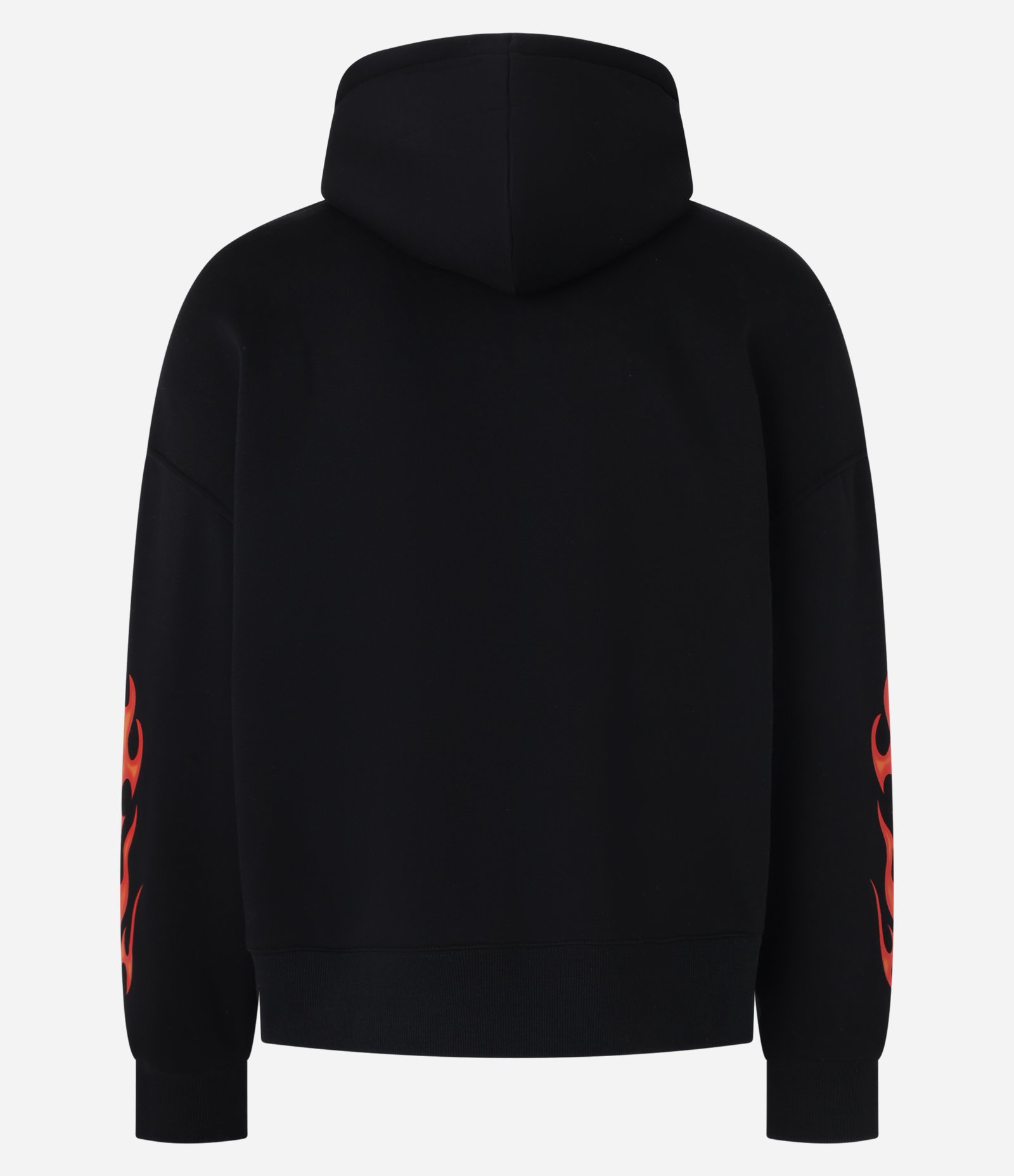 Casaco Oversized em Moletom com Capuz e Estampa Lettering chamas Preto 7