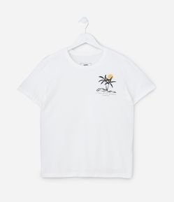 Camiseta Infantil com Estampa de Praia - Tam 5 a 14 Anos