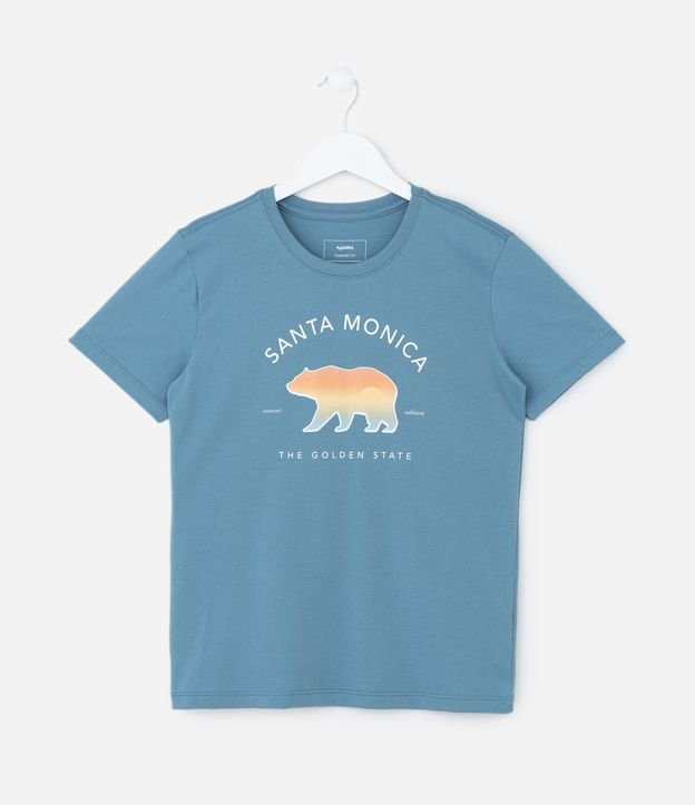 Camiseta Infantil com Estampa Urso com Lettering - Tam 5 a 14 Anos